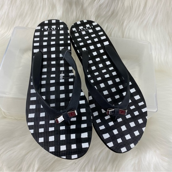 COACH THONG BOW SANDALS-SLIP ON SHOES SIZE 9-10 - Picture 7 of 7